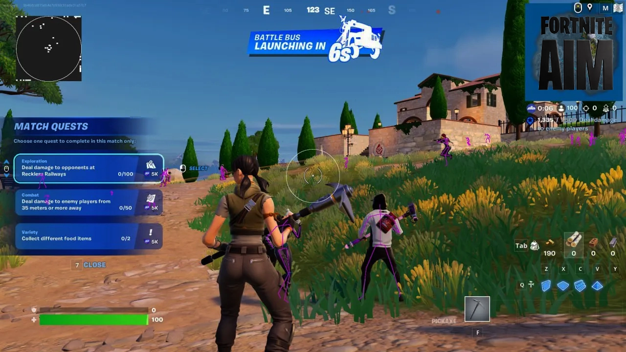 Fortnite characters using aim assist